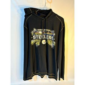 Pittsburgh Steelers Tommy Bahama Black Artsy Palms Men's Pullover Hoodie Large L